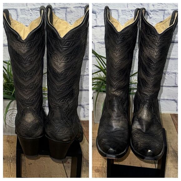 Corral rare diamond Aztec quilted tall boots snip toe - Picture 11 of 12